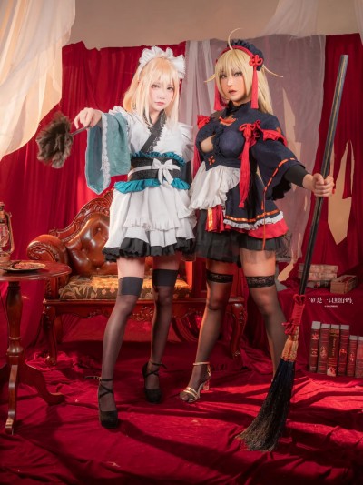 小容仔咕咕咕w and Kumata cosplay Okita Soji and Okita Soji Alter – Fate/Grand Order