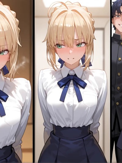 [Tsukinoo] Saber (セイバー) × Shinji (慎二 ) 80P (New Style) (Patreon) [AI Generated]