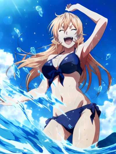 [SK_AnimeSKK] 薙切绘里奈泳衣在海边被人强迫了